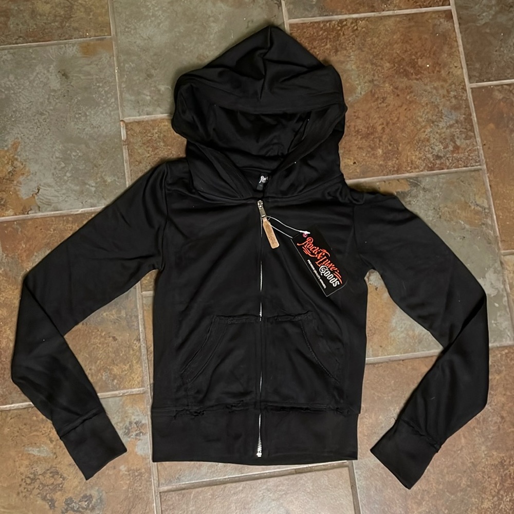 Rock & Luxe Goods Black Slim Fit Zip Up Hoodie